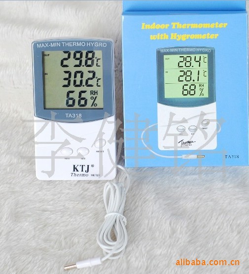 KTJ TA318室内外温度计 电子温湿度仪 大屏幕温湿度表 带探头