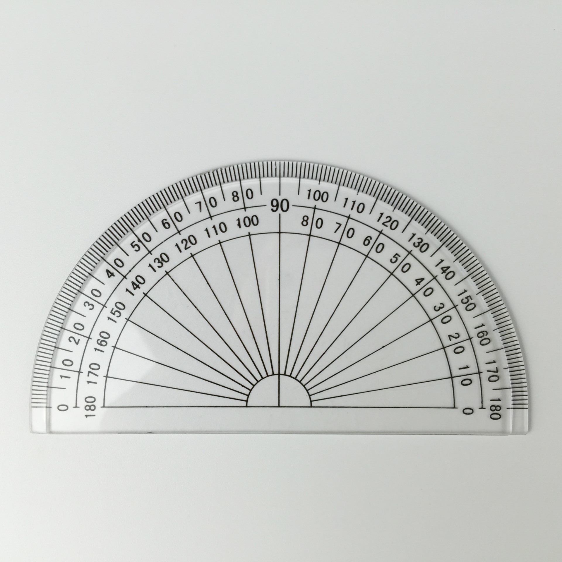 厂家现货批发 塑料 半圆量角尺 10cm 4英寸 180度量角器 学生尺子