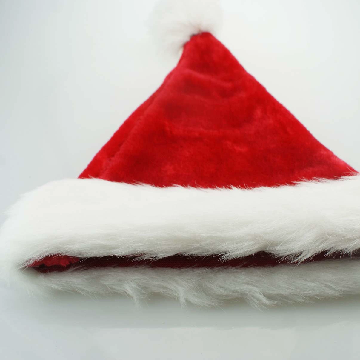 Spot Christmas gift high -end thickened red long plush Christmas hat Christmas team decorate Santa Claus hat
