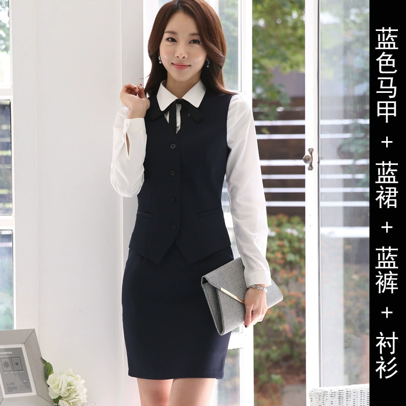 Осенний корейский костюм, жилет, брюки для работы, slim fit
