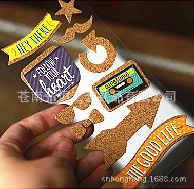 4色印刷的装饰软木贴纸