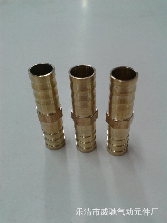 宝塔直通 铜直通 铜接头 接内径6/8/10/12/14/16/19mm一字二通