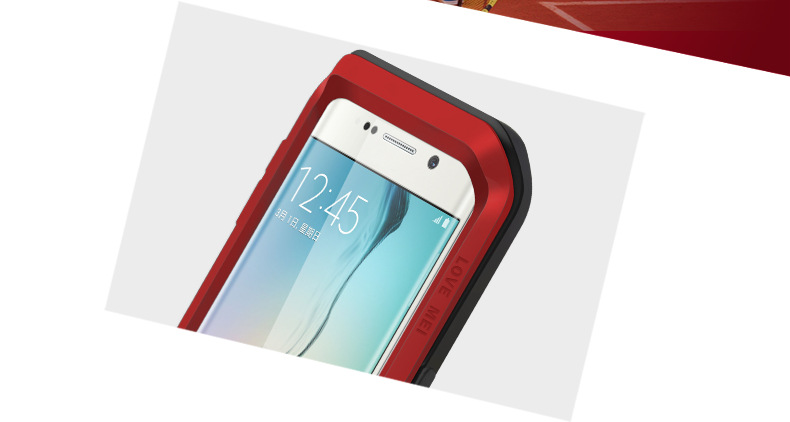 LOVE MEI Powerful Water Resistant Shockproof Dust/Dirt/Snow Proof Aluminum Metal Outdoor Heavy Duty Case Cover for Samsung Galaxy S6 Edge