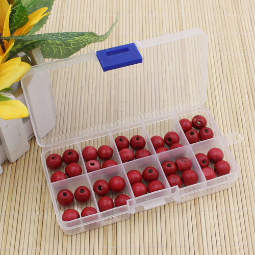 10-grid fixed transparent plastic box jewelry hardware accessories packaging box parts fishhook fishing gear storage box wholesale