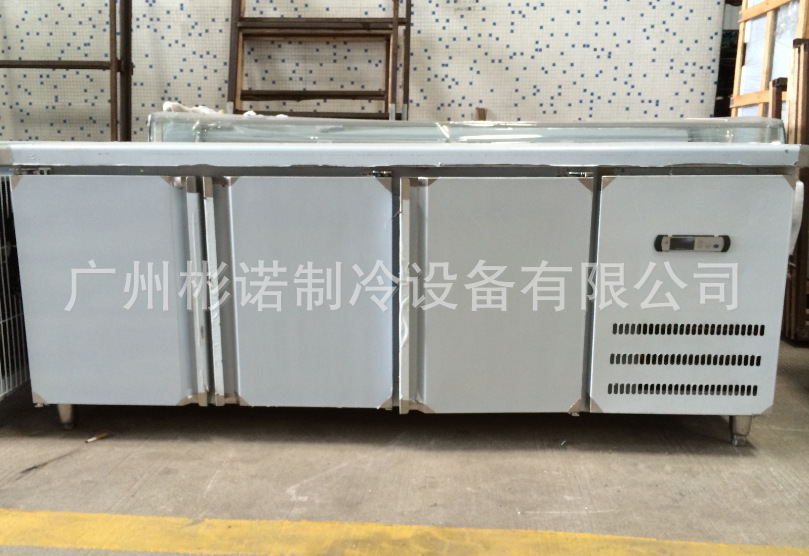 双门沙拉冷藏保鲜工作台 厨房设备齐全冷藏工作台商用 展示冷柜