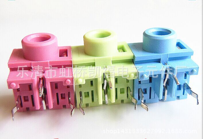 凯福供应3.5音频插座 PJ-317-5P黑色插脚三脚耳机插座