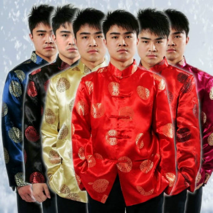 Оптовая продажа APEK Big Red весенне-осенне-зимнее Мужское пальто, рабочее пальто с длинным рукавом, китайский костюм Тан, Этническая одежда