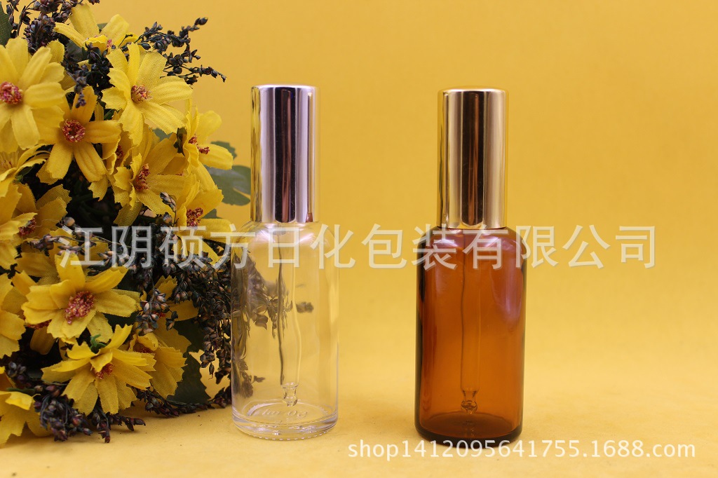 供应50ml精油瓶 电化铝滴管精油瓶