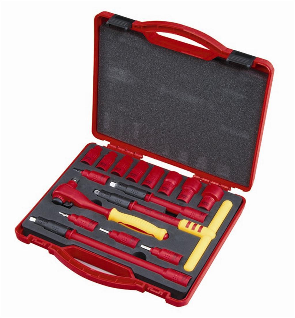 [含税]世达工具 电工电子工具16件10MM系列VDE绝缘套筒组套09268