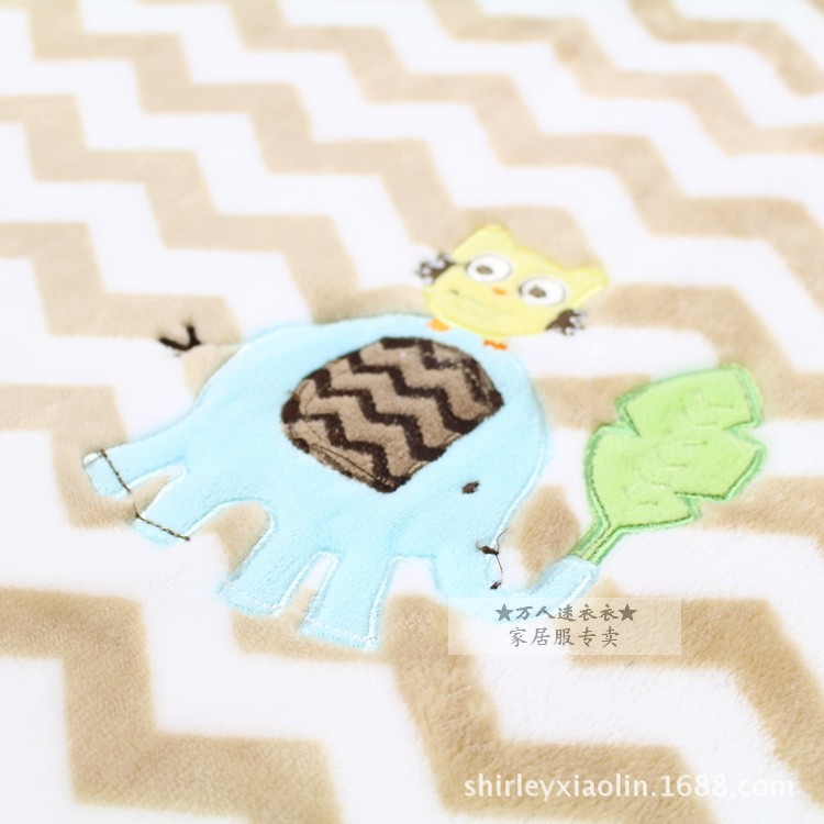 绣花图 波浪条纹 大象