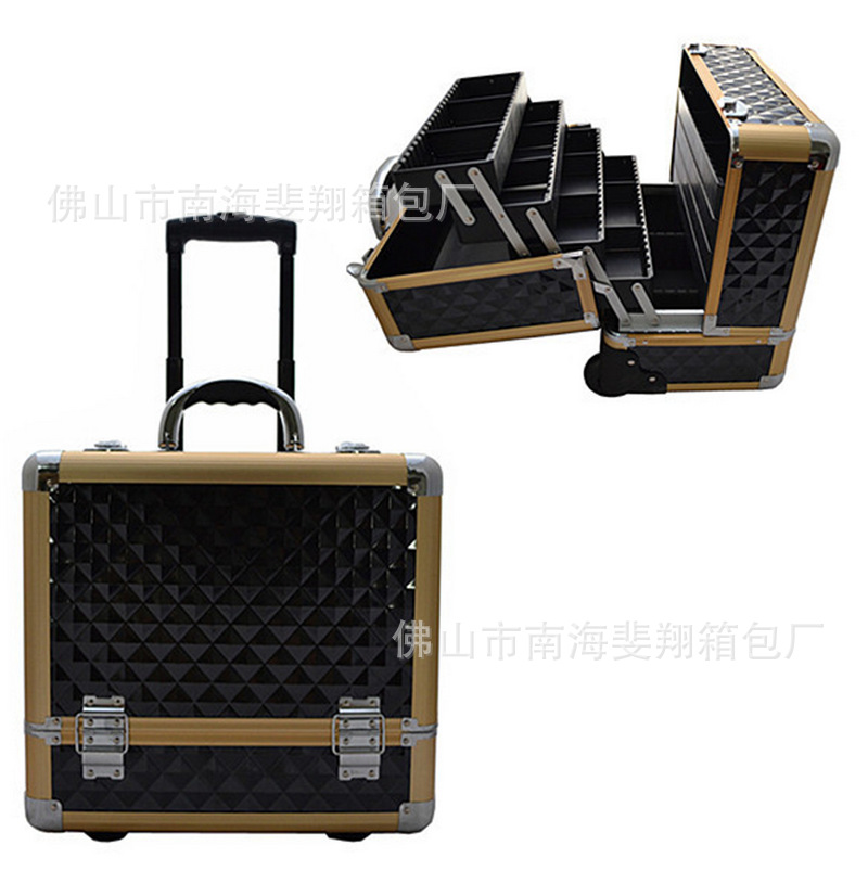 工厂定制铝箱 纹绣工具箱 美甲化妆箱 彩妆箱 多层万向轮拉杆箱