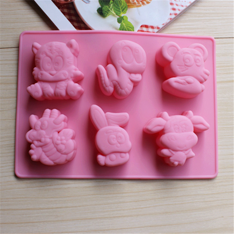 现货批发厂家供应硅胶蛋糕模12生肖之一款巧克力模饼干模手工皂模