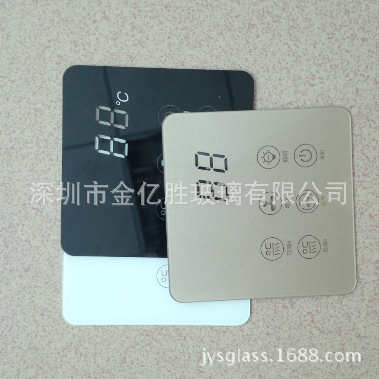厂家专用cnc精雕钢化丝印玻璃 加工白玻86型触摸面板开关玻璃