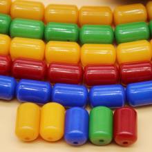 仿蜜蜡10*15长柱子树脂桶珠药丸珠多色可选穿珠配珠饰品配件