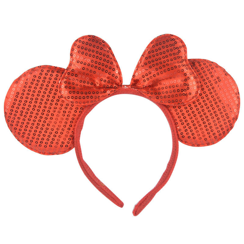 万圣节聚会演出游乐园头饰红色亮片米老鼠米奇米妮头饰儿童发卡