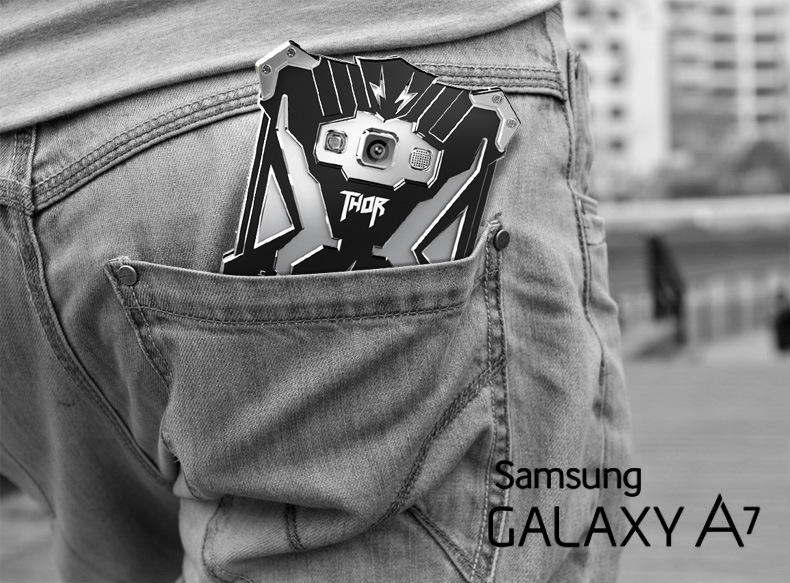 SIMON THOR Aviation Aluminum Alloy Shockproof Armor Metal Case Cover for Samsung Galaxy A7 (2015) A7000 A7009