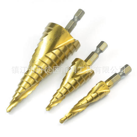 阶梯钻螺旋槽3PC三件套4-32，4-20，4-12 六角柄套装