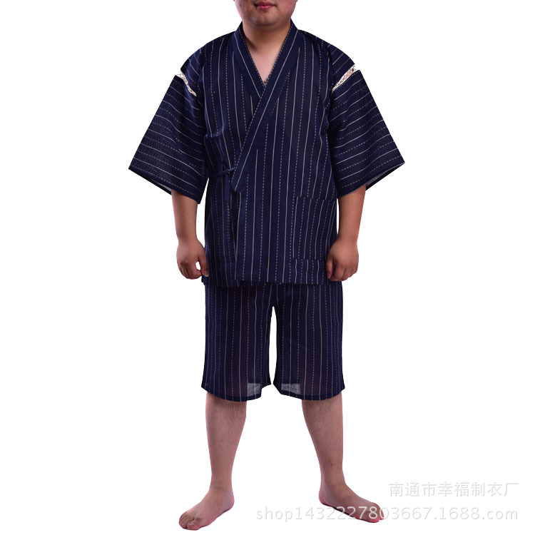 款外贸全棉色织星羽皱甚平日式汗蒸服日式家居睡衣 阿里巴巴