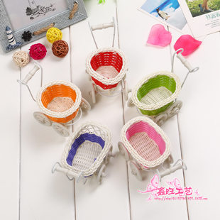 (Wholesale), stroller, fashionable storage system, woven handle for home use, plastic basket, DIY