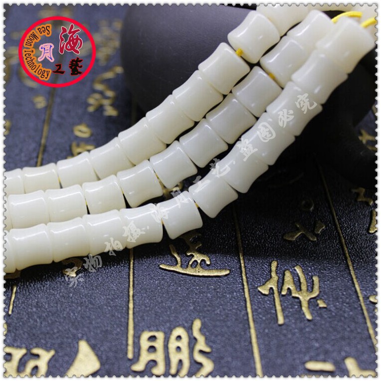 厂家批发天然白玉节节高菩提根108颗藏式桶珠竹节佛珠念珠手串 阿里巴巴