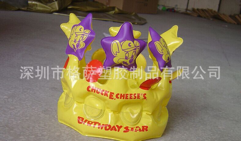 BSCI验厂格萨订做充气皇冠  充气皇冠帽子充气生日帽子 可加LOGO