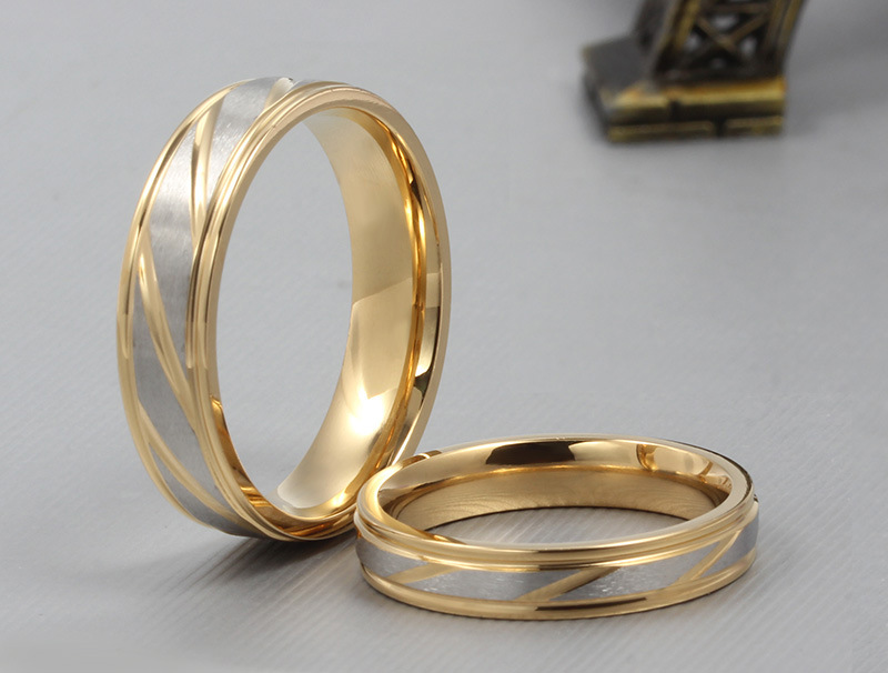 Simple Style Geometric Titanium Steel Rings Plating Metal Stainless Steel Rings