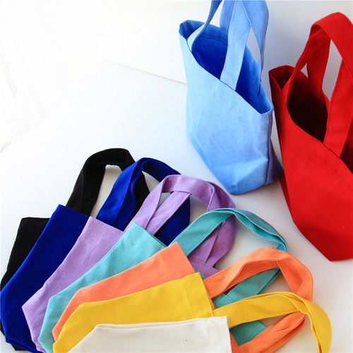 Z01 lunch bag small cloth bag solid color canvas bag lunch box bag cosmetic bag clutch bag storage women's wholesale small bag