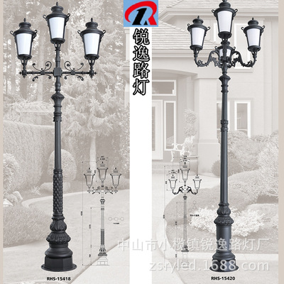 3.5 Double head European style Courtyard villa Residential quarters high-grade Chinese style Stainless steel Courtyard lamp 3 Courtyard Price