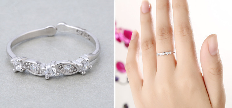 Silver Korea Geometric Ring(A section) NHDY0117-A section
