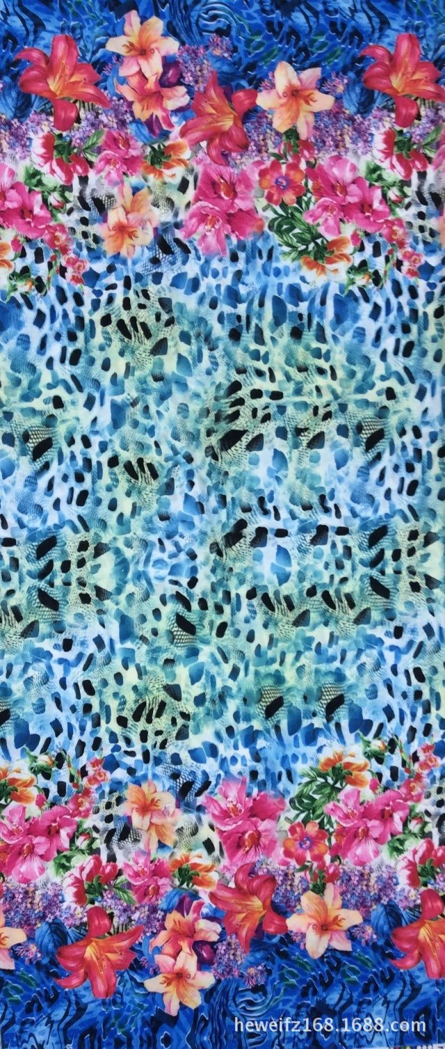 转移印花厂 F8566供应花型加工印花可印雪纺 涤棉 针织等服装面料