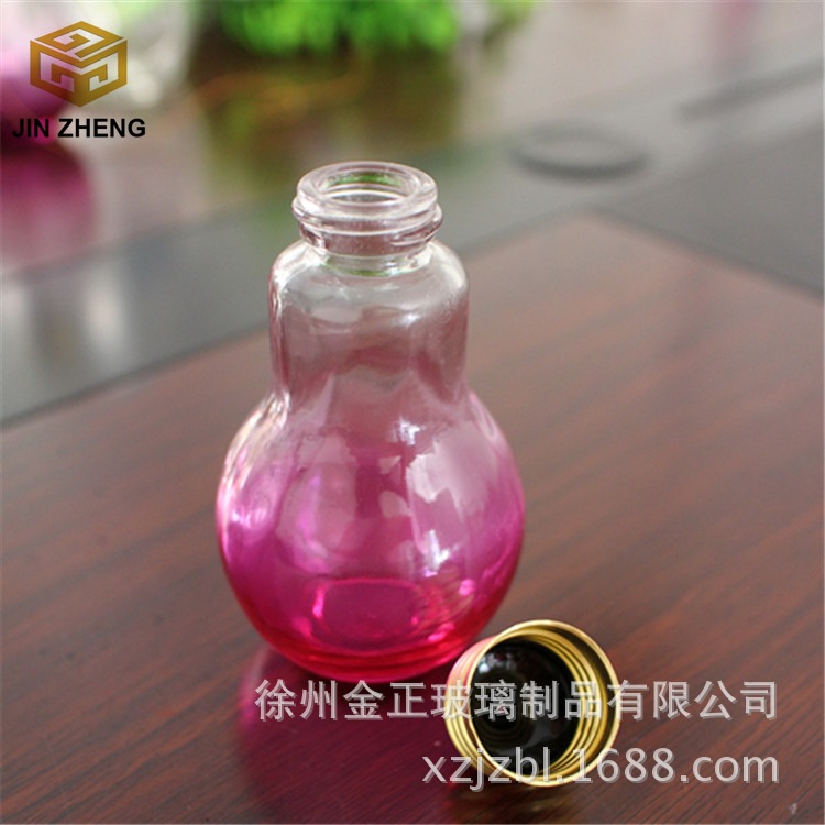 现货批发    创意礼品摆件漂流灯泡瓶100毫升彩色玻璃灯泡饮料瓶