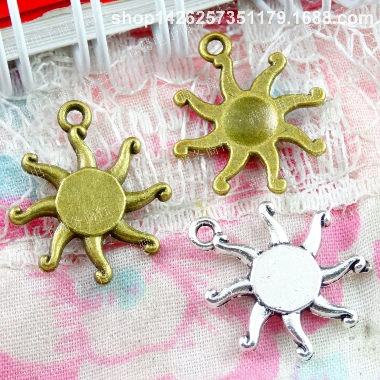 A1775 古青/古银 0.9克 复古太阳星 DIY饰品材料配件 100个/包