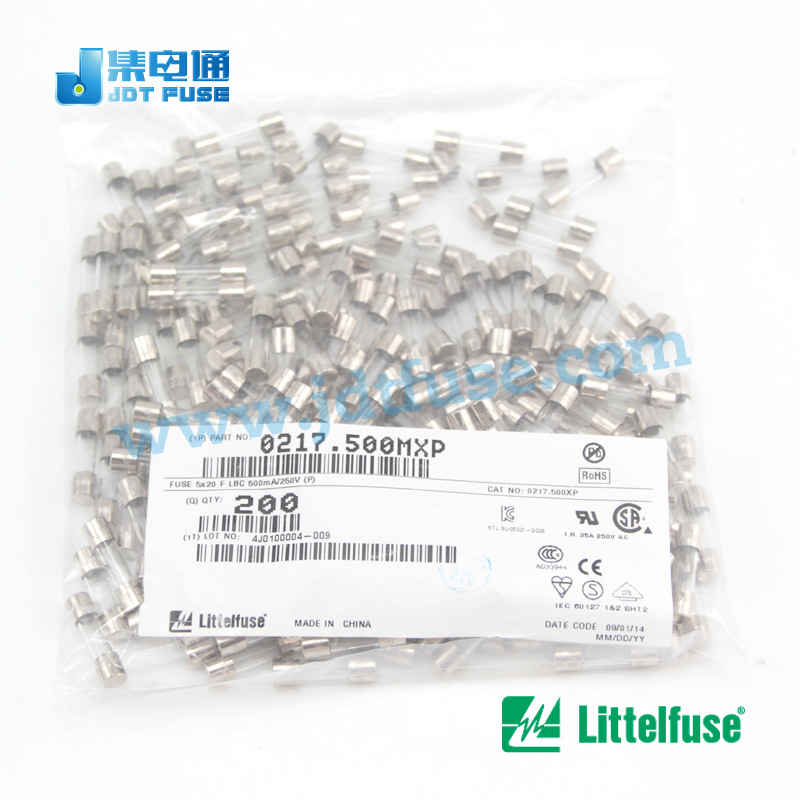 力特Littelfuse  5x20保险丝无引线0217.500MXP电路保护0.5A快断