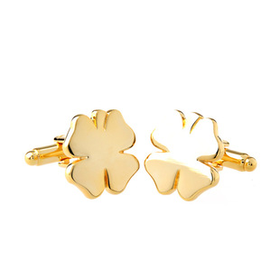 Cufflinks Factory High Quality Metal Four-leaf Clover Cufflinks Men French Shirt Cufflinks Wholesale Formulated