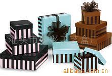 批发定制长方形特种纸礼品盒桌面化妆品条纹收纳盒创意丝带整理盒