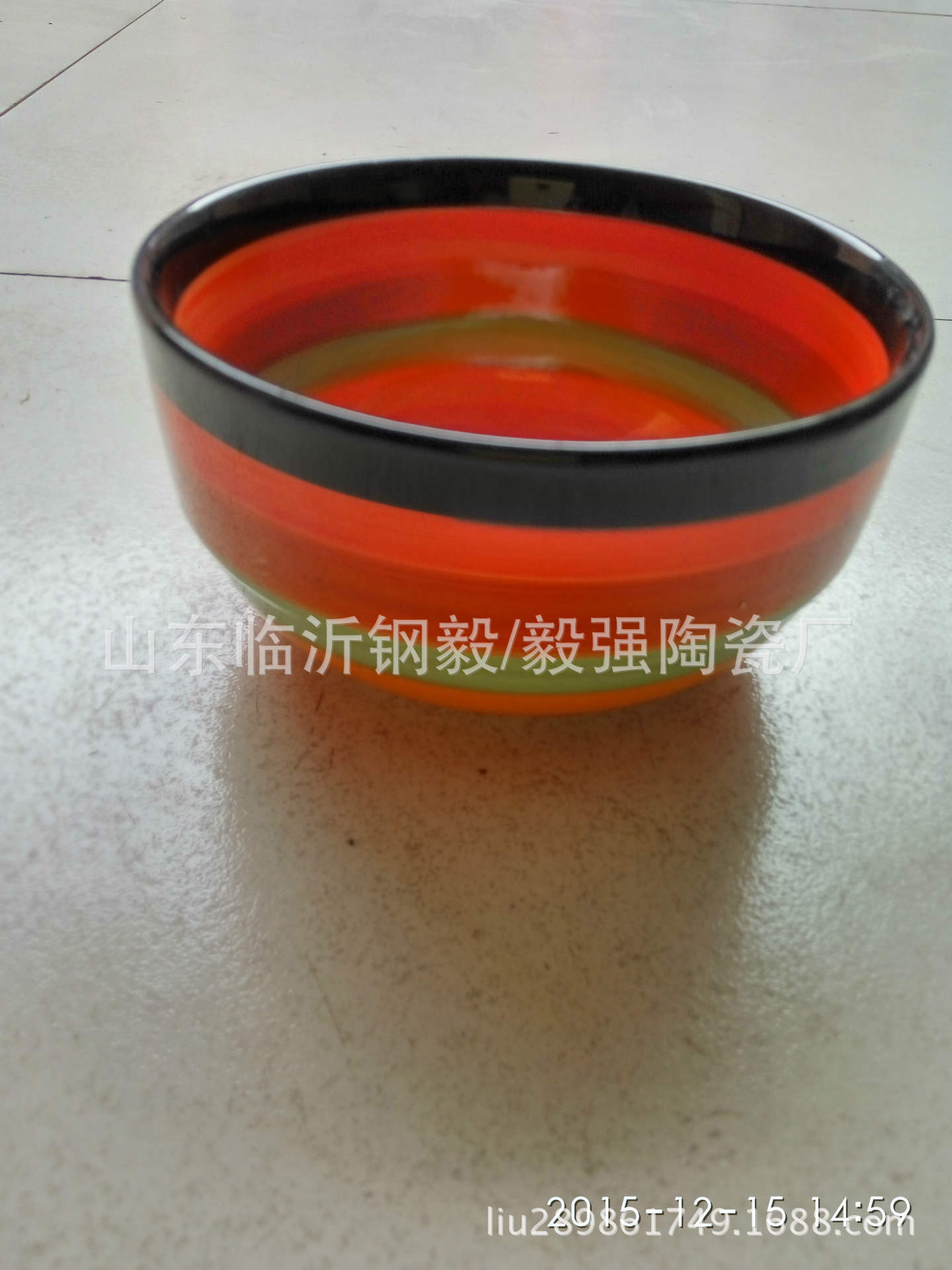 陶瓷 4.5英寸彩条彩虹碗色釉碗直口碗家用瓷