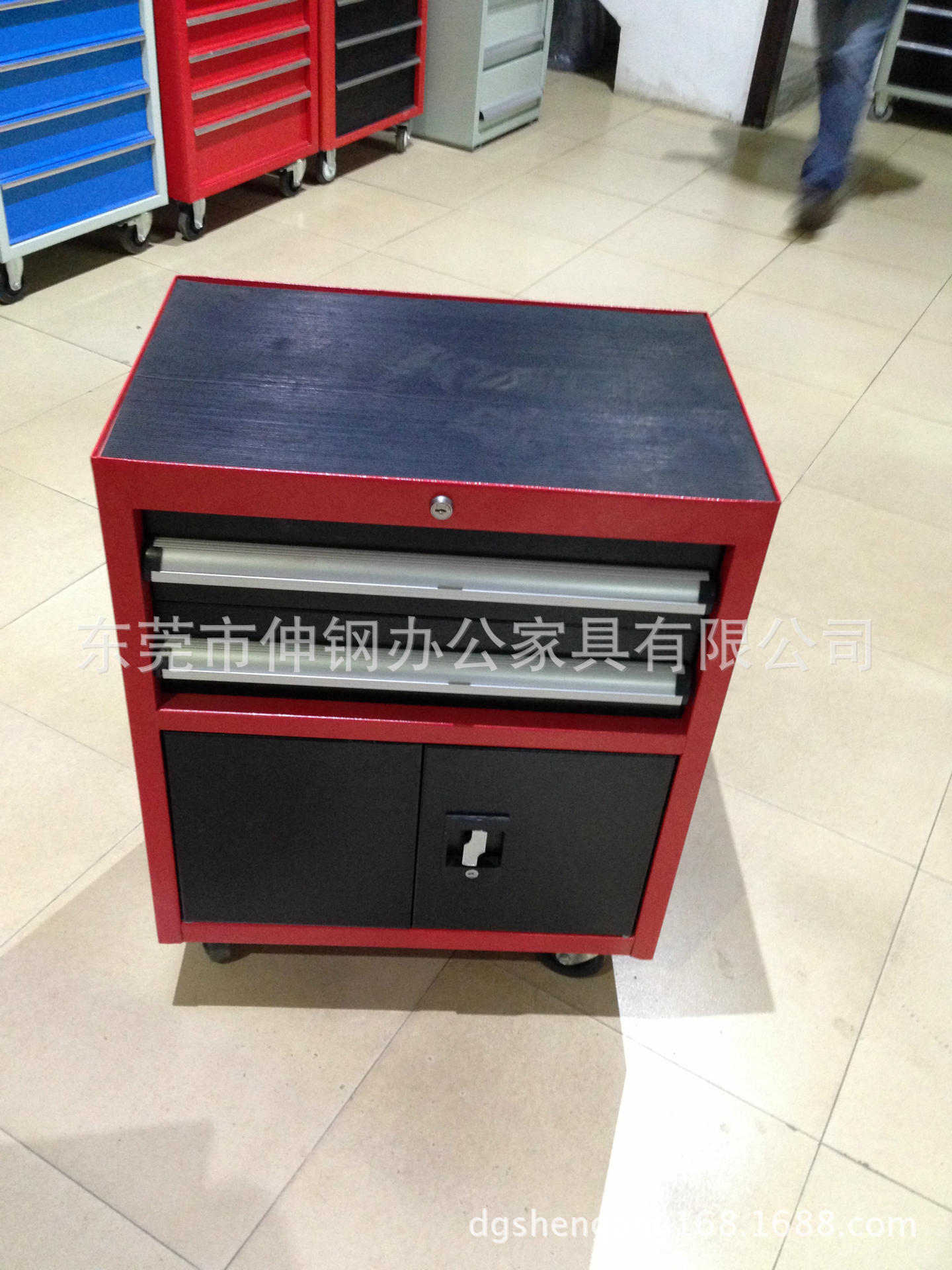 双抽屉开门式工具柜  零件置物刀具重型推车  东莞办公家具订制