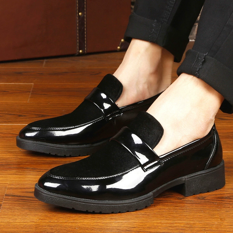 Новая модная мужская обувь с острым носком в Корейском стиле, матовая Мужская обувь из конского волоса, однотонная кожаная обувь без шнуровки для мужчин