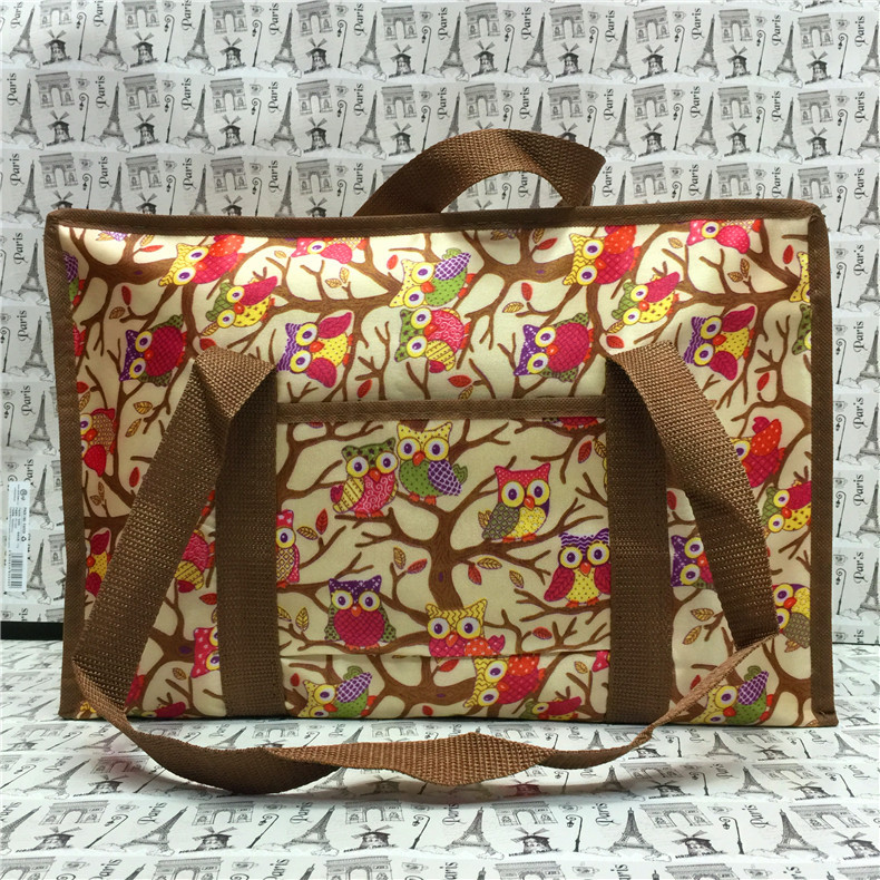 广州批发色丁格子牛津布中号卡通搬家旅行袋 手提牛津布袋