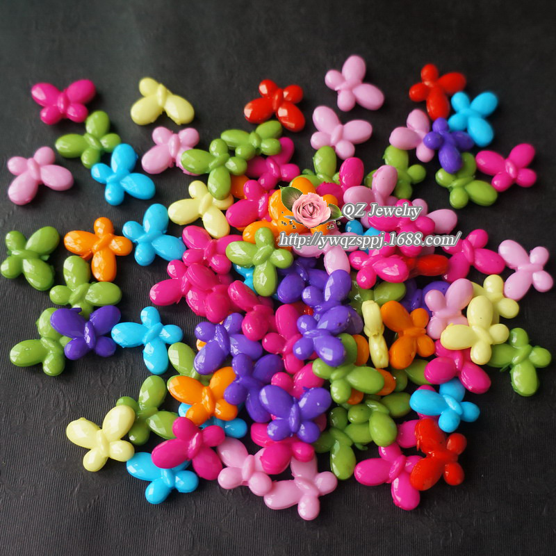 儿童手工串珠材料包 混色蝴蝶亚克力珠子 工艺品装饰 车挂饰品详情图5