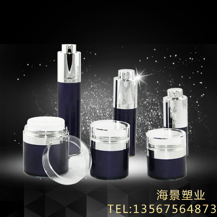 压克力真空套装 优质旋转真空乳液膏霜瓶 化妆瓶套装厂家定制批发