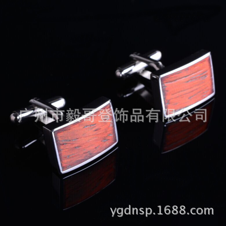 新款拱桥方形袖扣,红木袖扣,潮男装百搭袖扣,A6010-M不锈钢袖扣