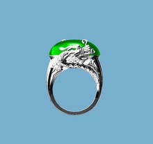 外贸出口 霸气双龙戏珠 龙指环 铸造 925纯银男士戒指设计图纸