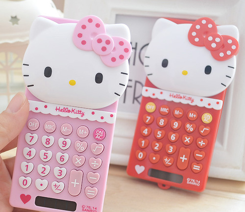Mini push cover calculator fashionable cute portable compact sliding cover KT-966KT-133 counter cat head