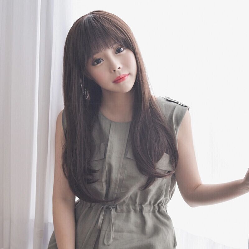 Fashion wig popular hairstyle women wig long curly hair straight hair straight bangs face repair wig set Wholesale Fashion wig popular hairstyle women wig long curly hair straight hair straight bangs face repair wig set Wholesale