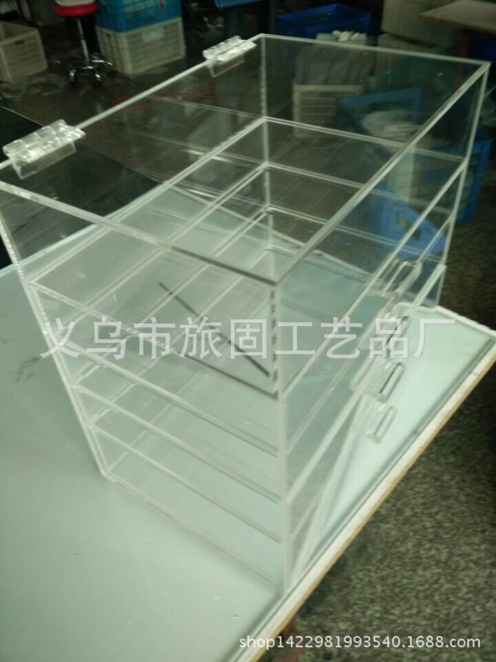 厂家定制批发亚克力收纳盒 化妆品展示架 彩妆展示架