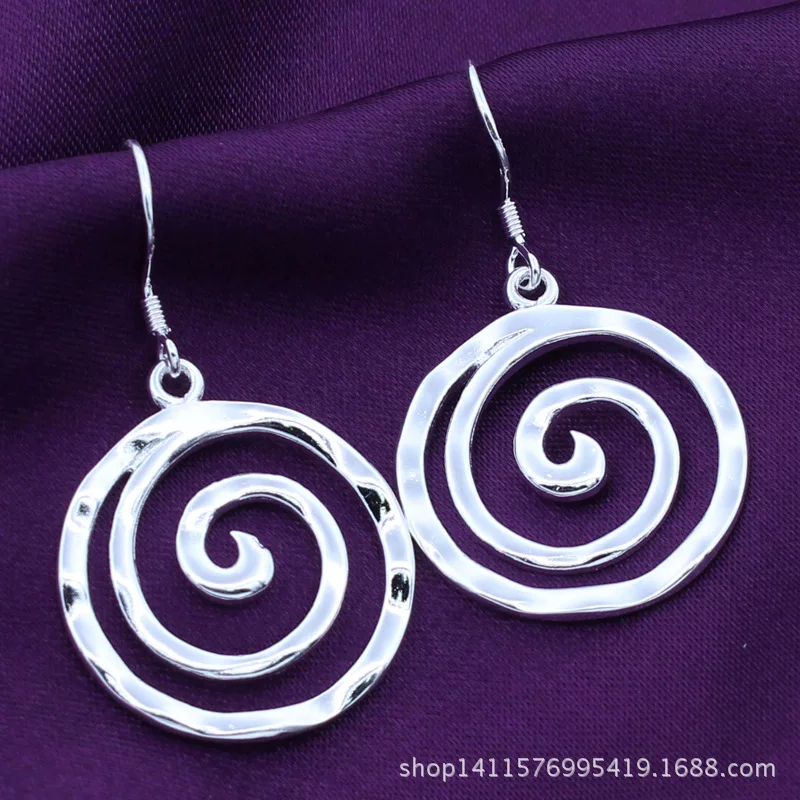 Fashionable retro earrings, European style, silver 925 sample, wholesale