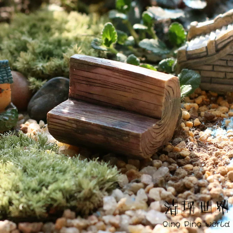 Микроландшафтное украшение из смолы zakka (деревянный табурет с орнаментом) Мини-основание своими руками