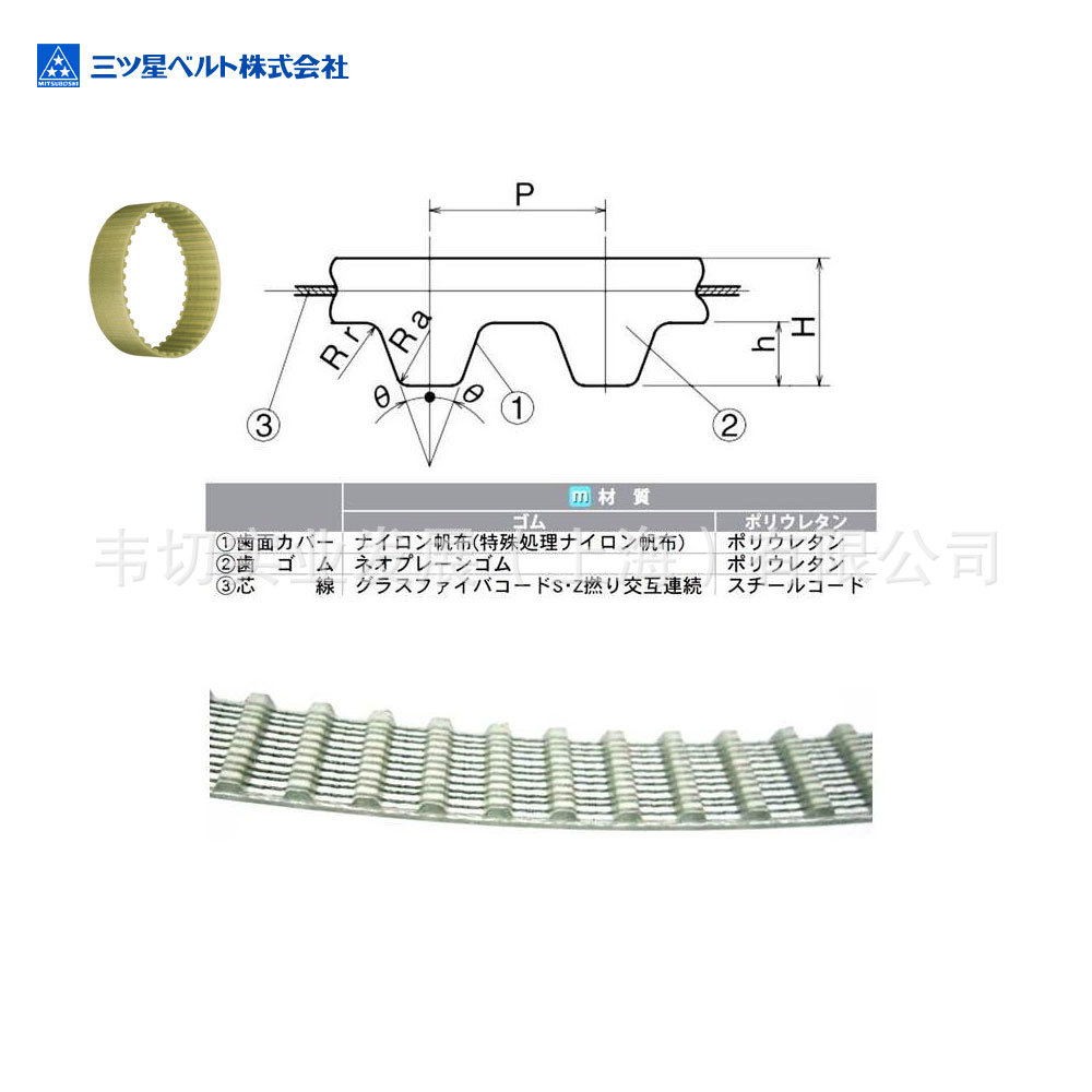 三之星(MITSUBOSHI ) 聚氨酯 同步齿形带 T10系列 T10-20-72