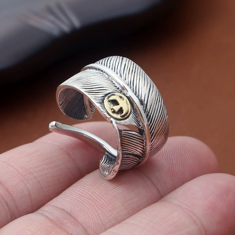 Fashionable trend retro accessory, ring, wholesale, silver 925 sample